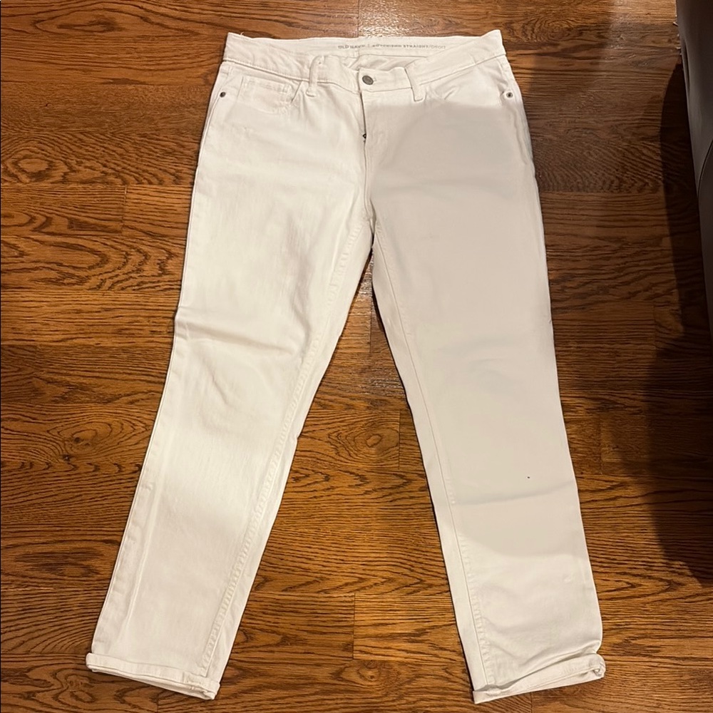 Old Navy Cream Boyfriend Straight Jeans